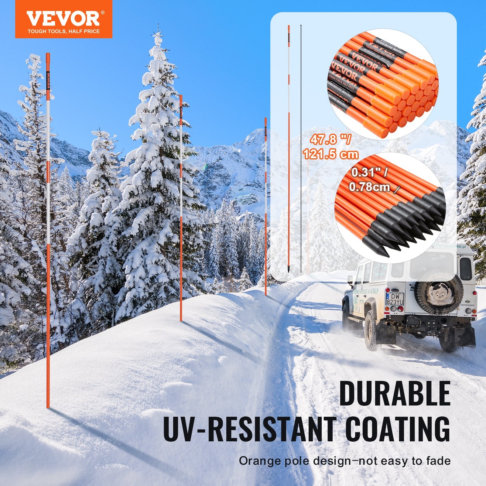 Marqueurs VEVOR 100PCS 48 pouces