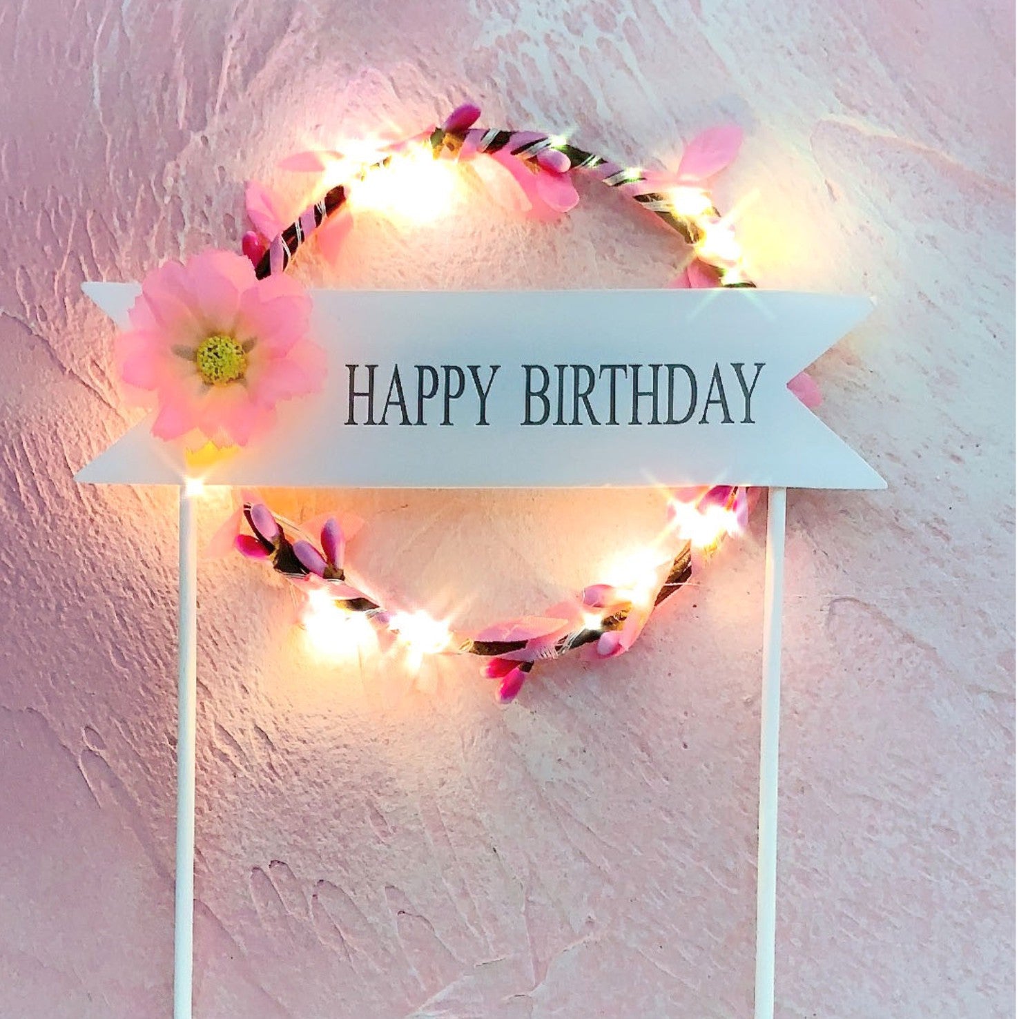 Cake d'anniversaire créatif ronde Garland Inserts de lumière