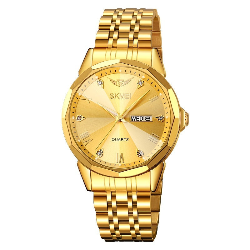 Business Bande en acier massif Calendrier Casual Waterproof Watch