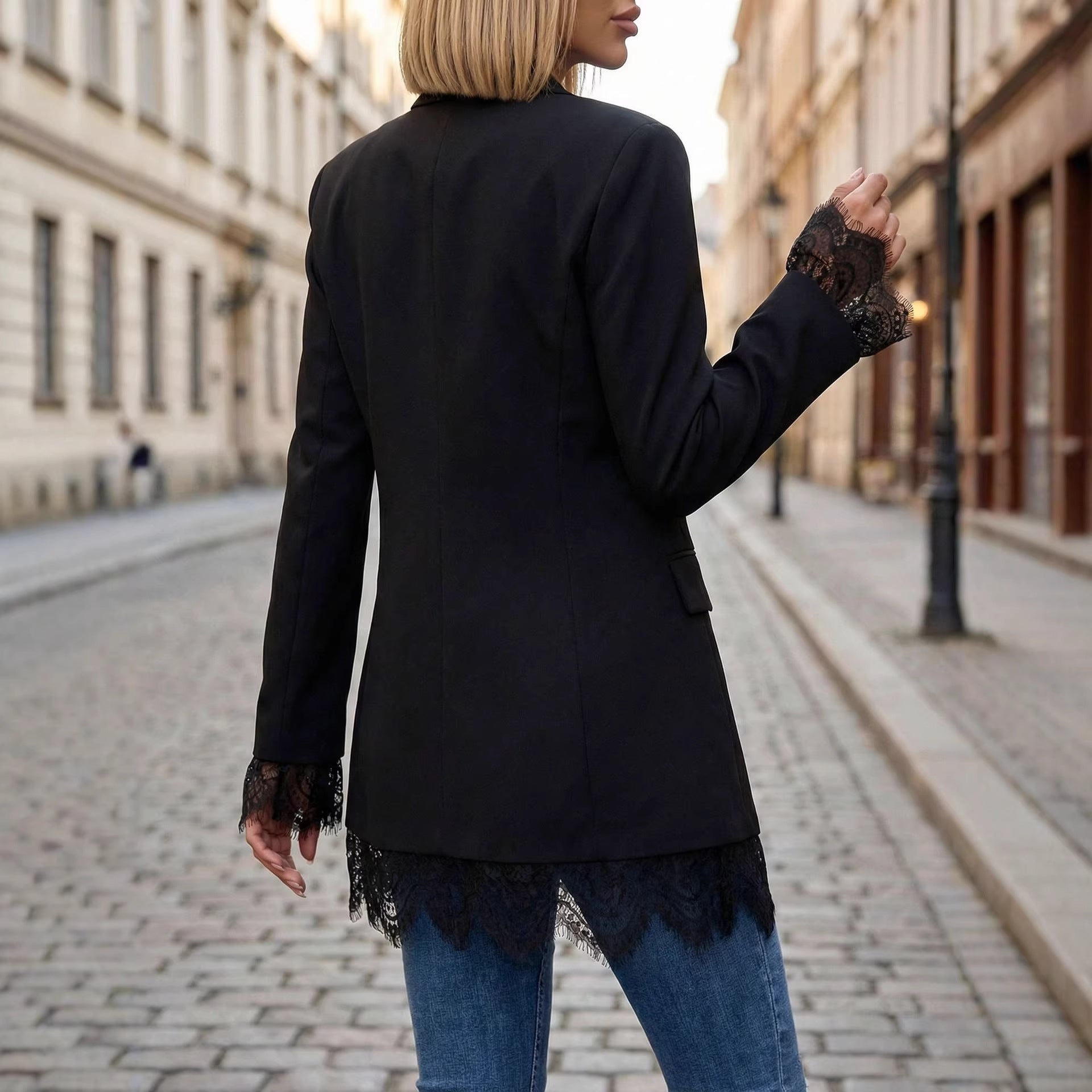 Costume en dentelle polyvalent à manches longues pour femmes