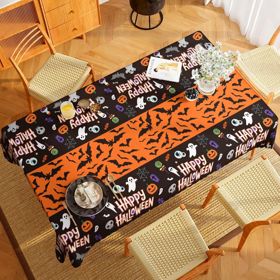 2 Pack nappe en plastique pour décorations de fête d'Halloween Skeletons Bats fantômes citrouille Ta