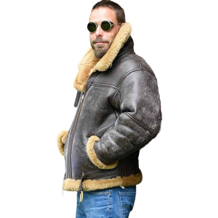 Western Antique Trendy fourrure manteau pour les hommes hiver