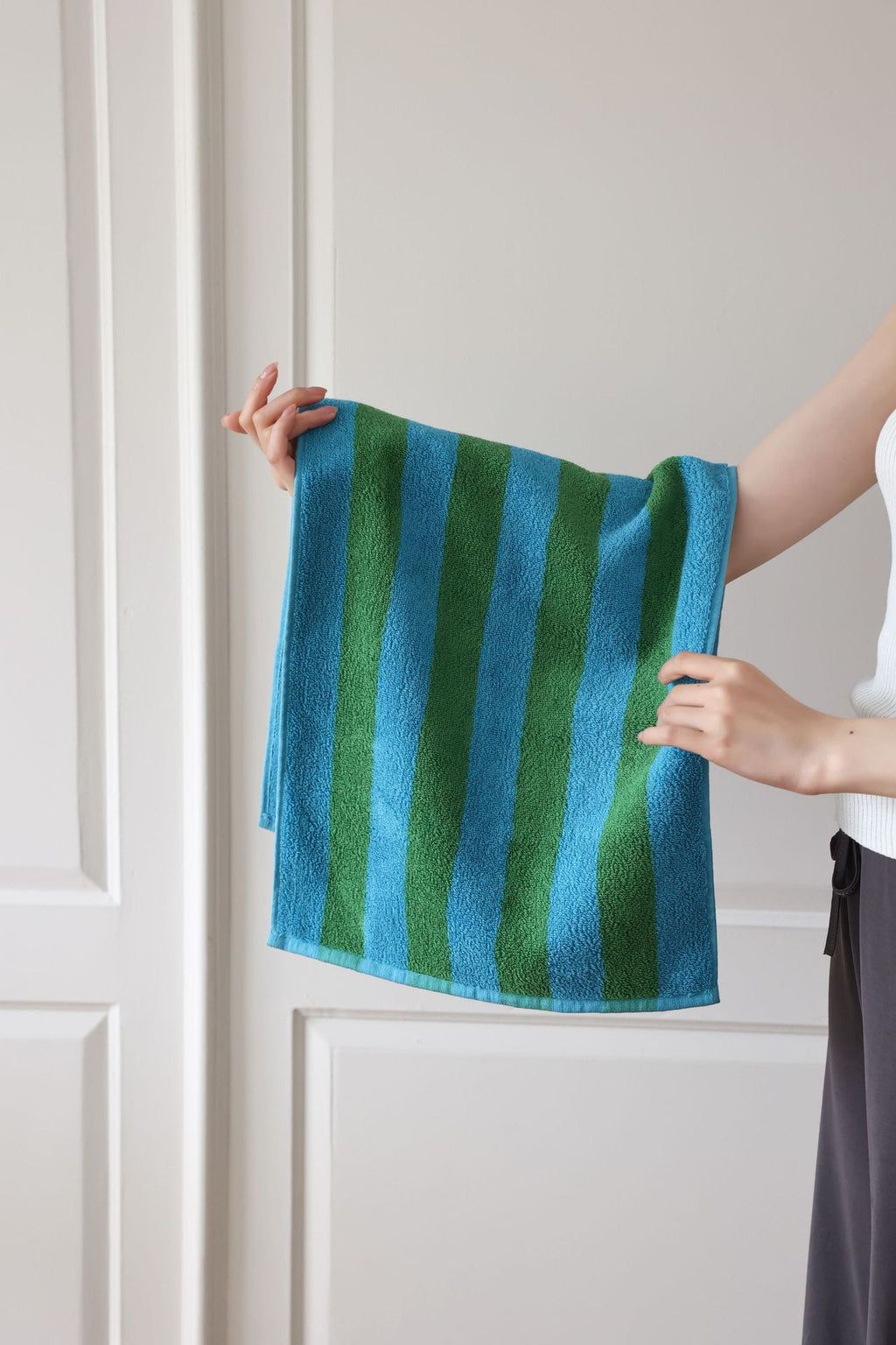 Mori Pinstripe Retro style serviette en coton