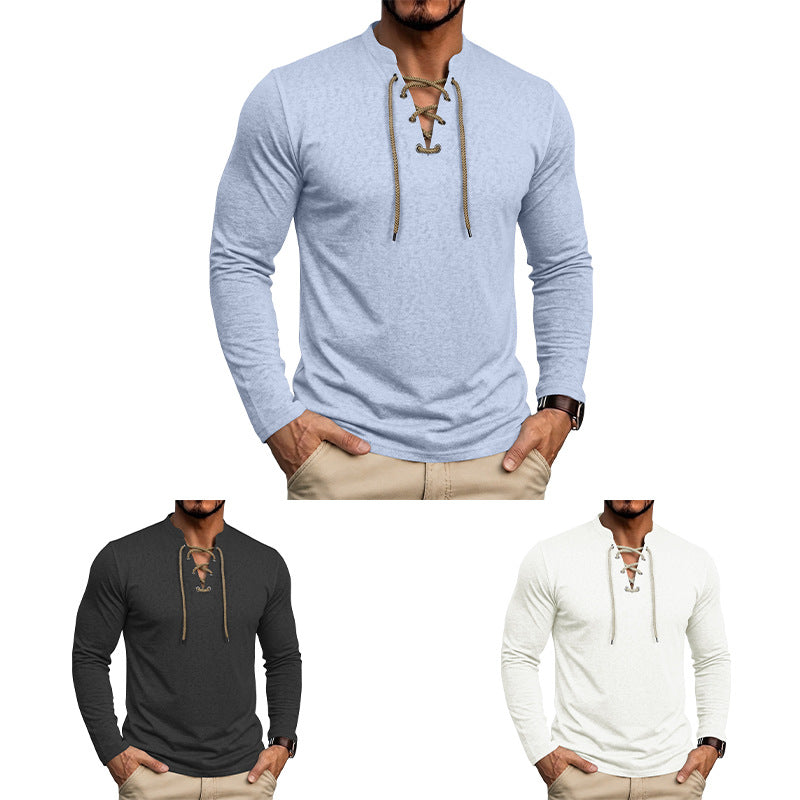 T-shirt de base à manches longues pour hommes Top