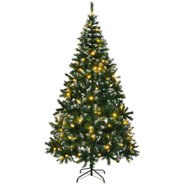 7 FT Arbre de Noël artificiel enneigé avec bricolage 150 lumières chaudes