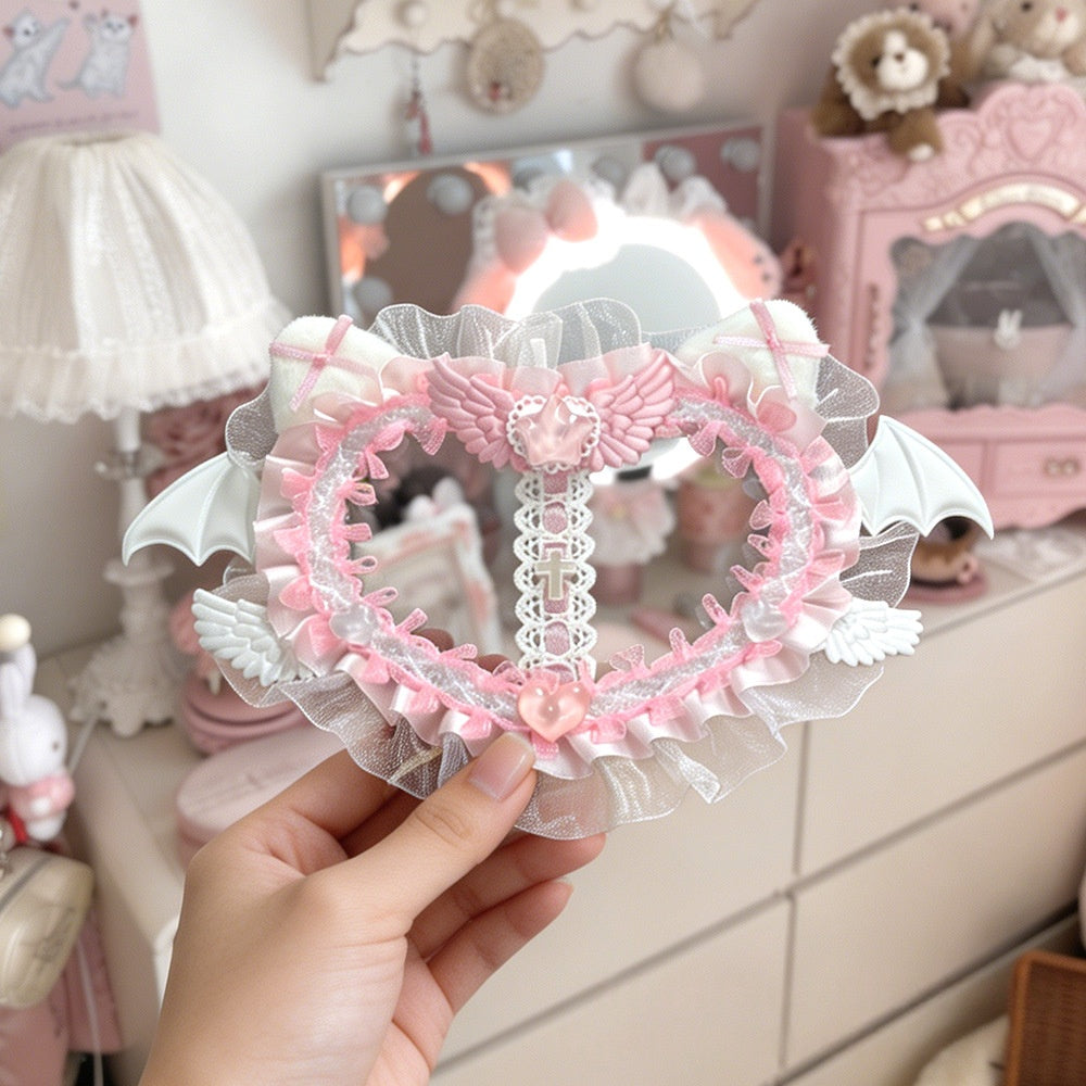 Porte-carte double en forme de coeur