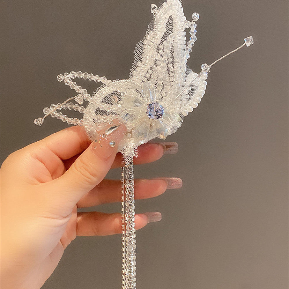 Super Fée Bow Cristal Tassel épingle à cheveux femmes