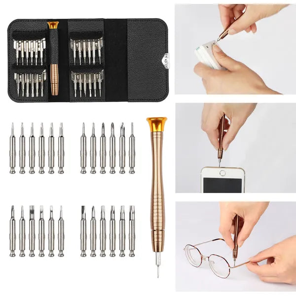 25 En 1 Visseuse de précision polyvalente Kit portefeuille Outils de réparation