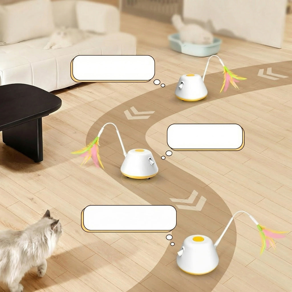 Jouet de divertissement de chat jaune pour le temps de jeu actif — Ensemble d'accessoires partiels