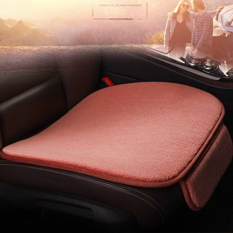 Siège de voiture Coussin en peluche en peluche Coussin de siège d'hiver sans dossier