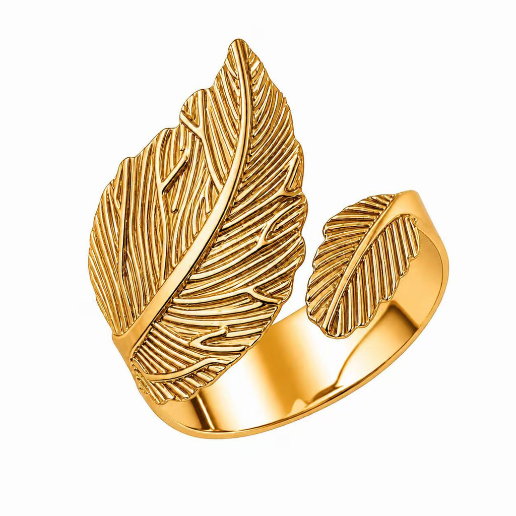 Ensemble de table d'hôtel Golden Leaf Metal Napkin Ring