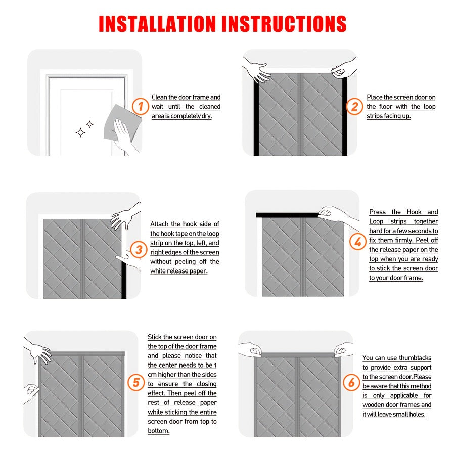 Rideau de porte thermique en coton Oxford