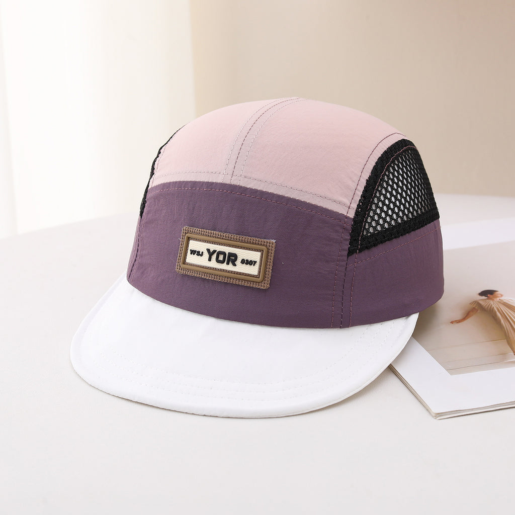 Men's and Women's Multi-color Letter Patchwork Mesh Sun Protection Breathable Quick-drying