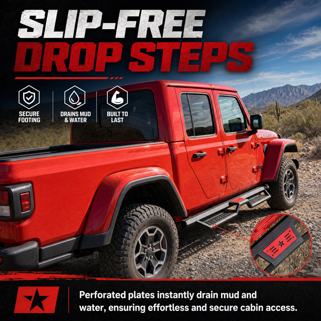 Planches de course de style hexagonal Compatibles avec la Jeep Gladiator Jt 4 Door 2020. Fabriqué avec C