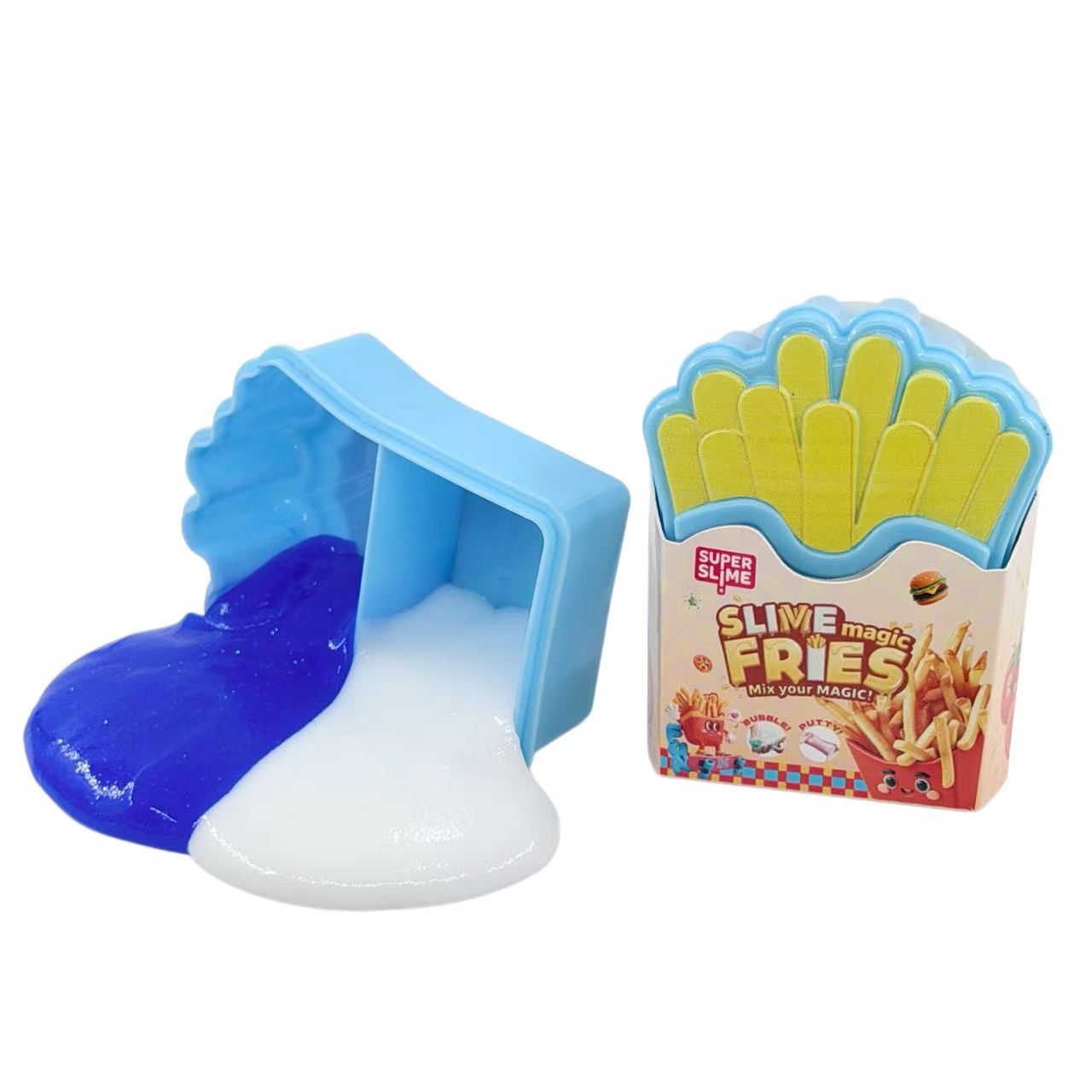 Simulation French Fries Box Crystal Slime Toy