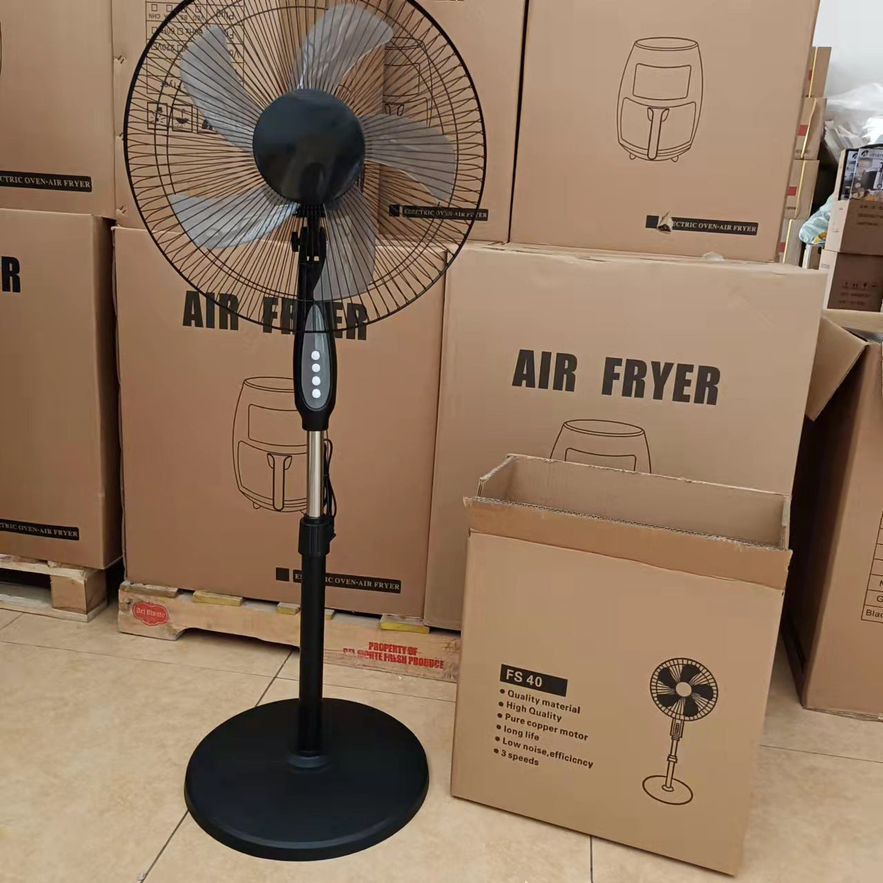 Eventail de sol grand-home avec tête oscillante et flux d'air puissant