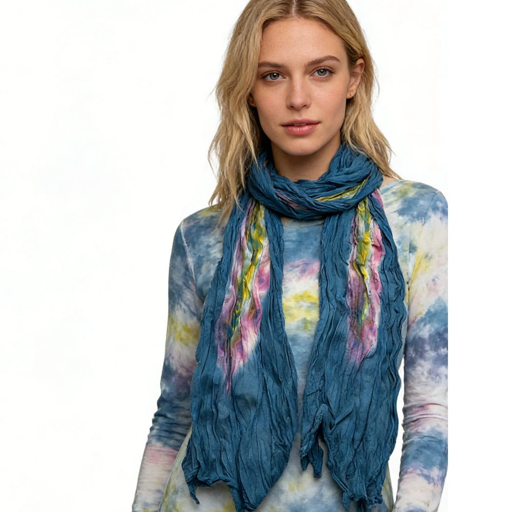 Écharpe de coton à cravate turquoise 2pcs