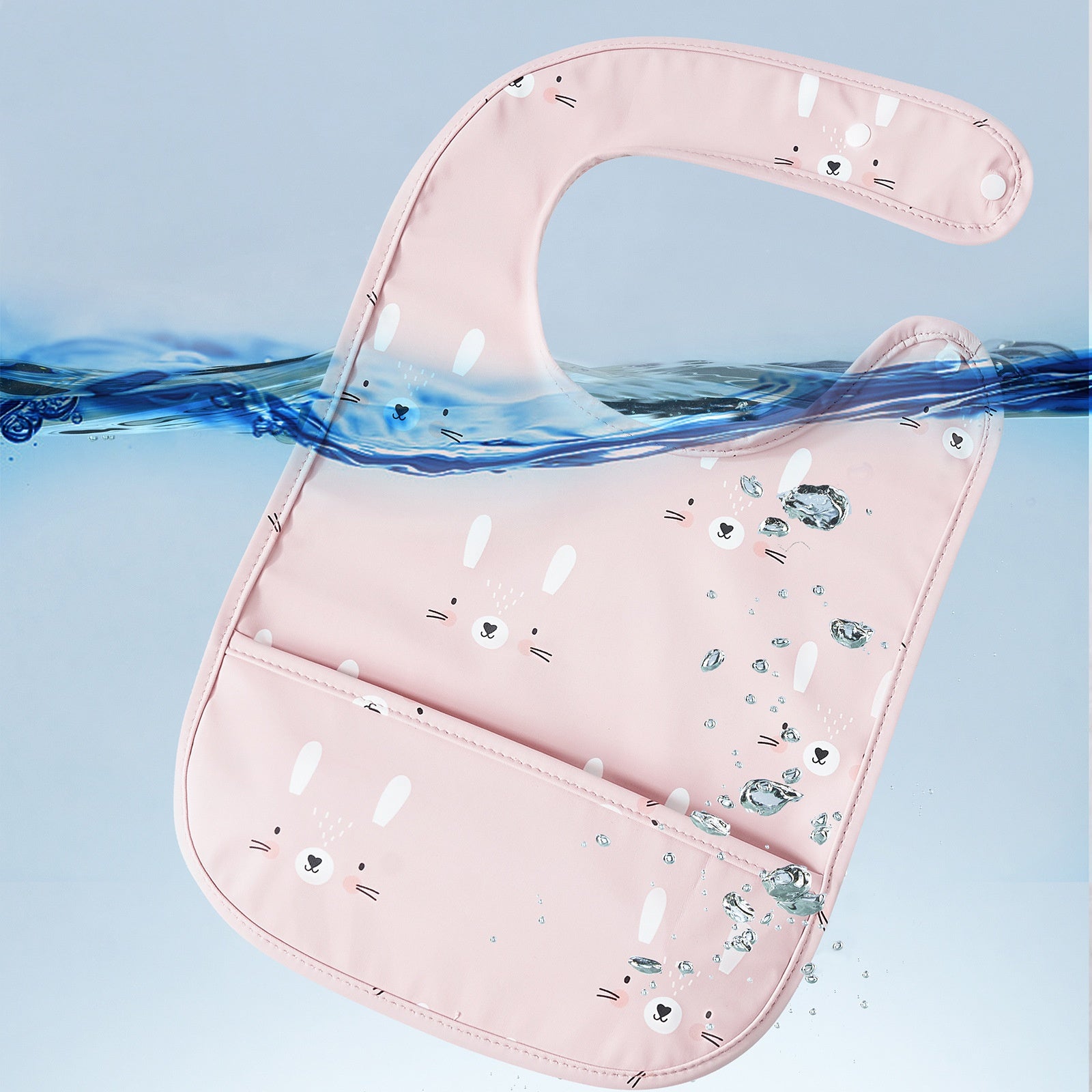 Nettoyant étanche de fermeture de snap Bib mangeant serviette de salive bille d'enfant