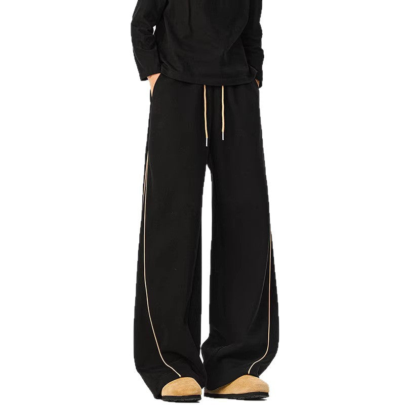 Pantalons de sport rayés noirs pour hommes