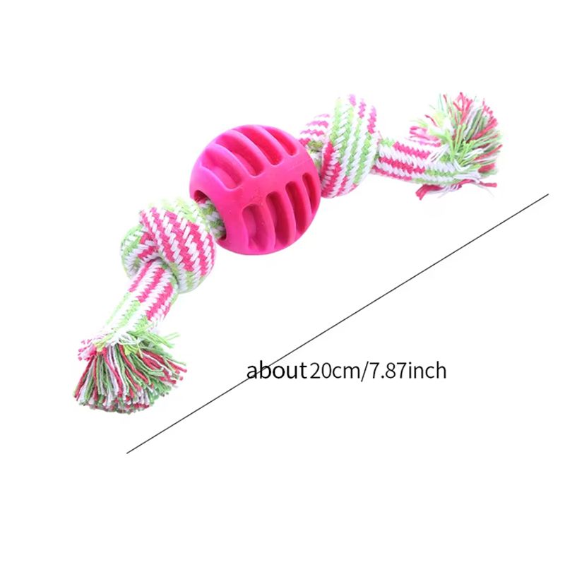 Jouet de chien de chien Corde de coton Double noeud boule résistant à la morsure de dents Toy de nettoyage de balle Pet Suppli