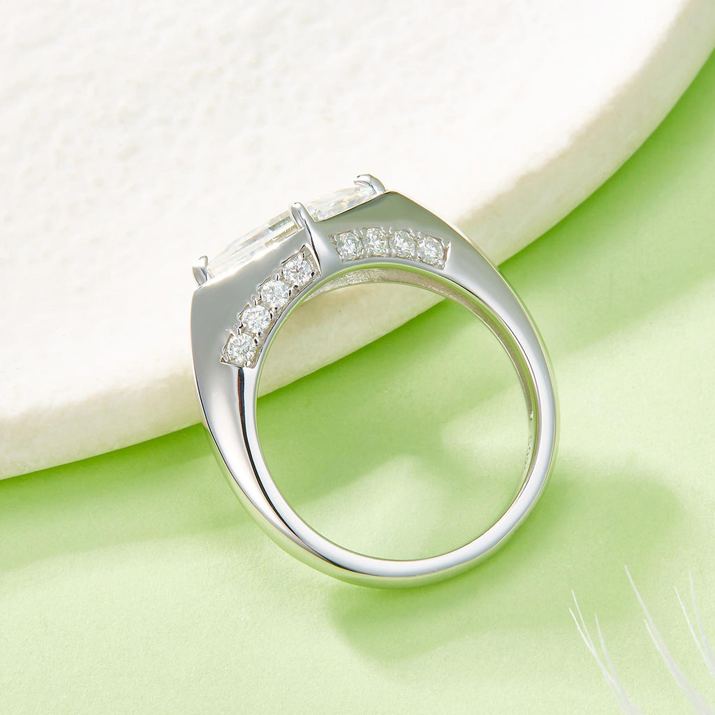 S925 Argent 2.2g Kite Couper Moissanite Anneau