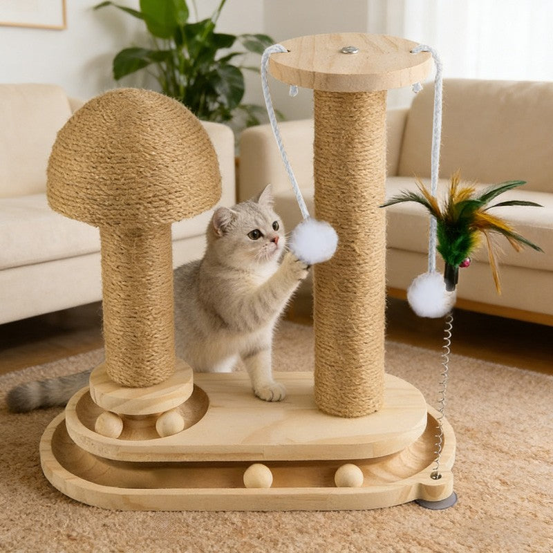 Grand arbre de chat Écrasement post Pet Climbing Tower Post Kitten Centre d'activités
