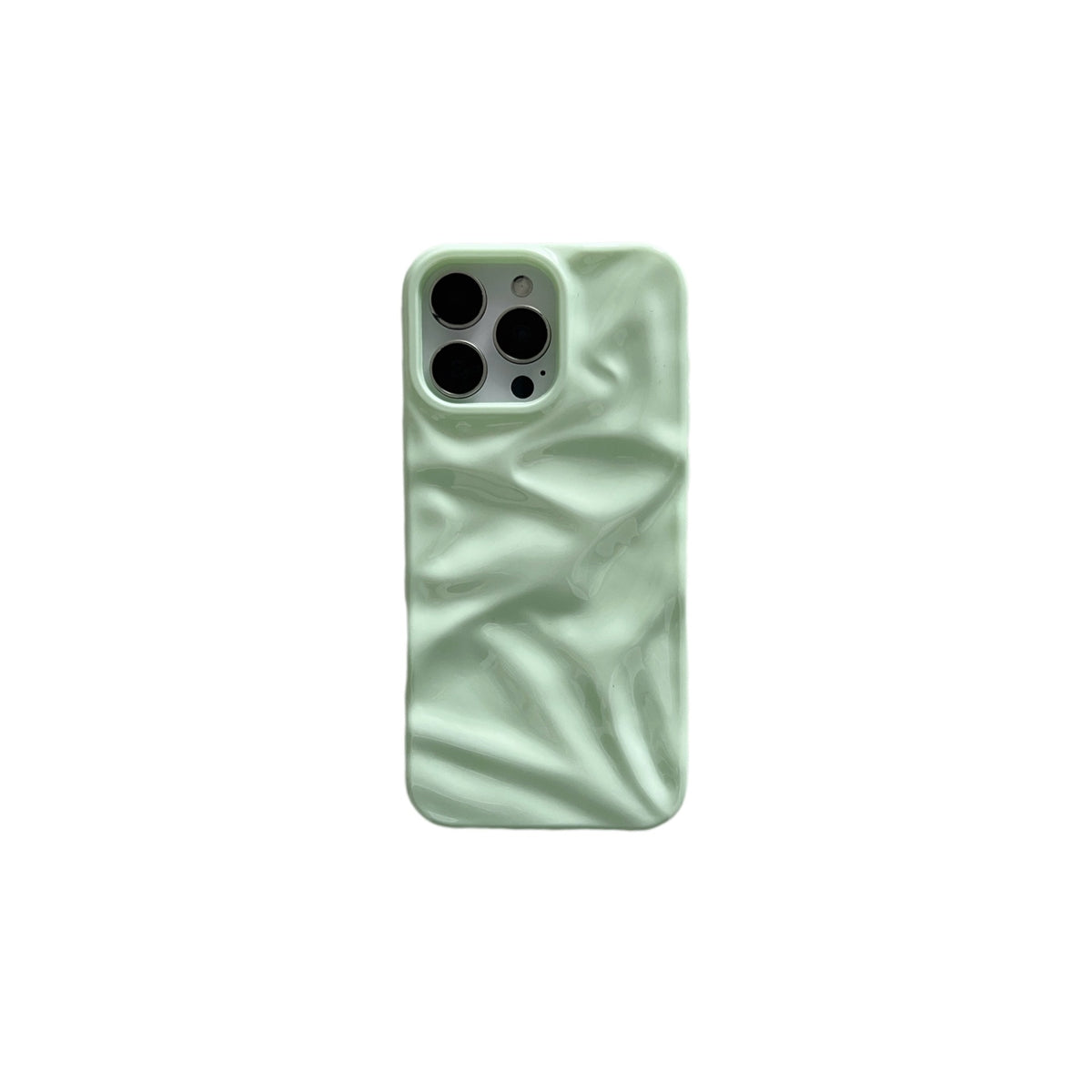 Ins Style Trois dimensions motif plissé Macaron série de couleurs Case téléphone