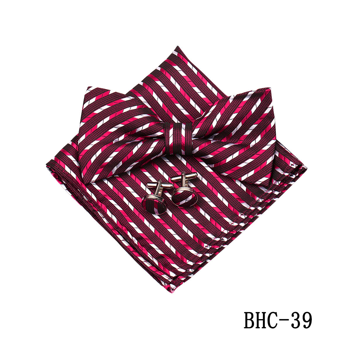 Mens Paisley Bow Tie Pocket Square et Cufflinks
