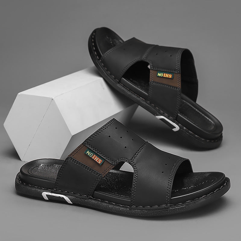 Hommes Outdoor Casual Sandales en cuir slip-on de plus en plus épaisses et élégantes