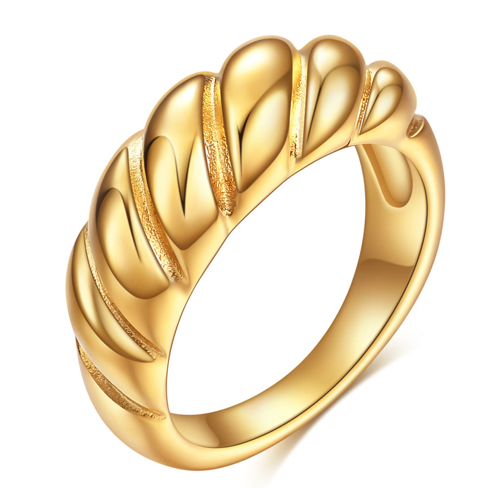 European And American Creative Retro Simple Titanium Steel Casting Twist Personnalité Pain