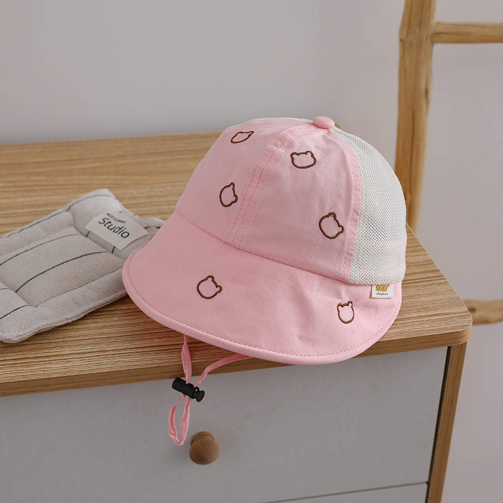 Dessin simple pour enfants Petit ours brodé Net-silk modèle léger respirant et