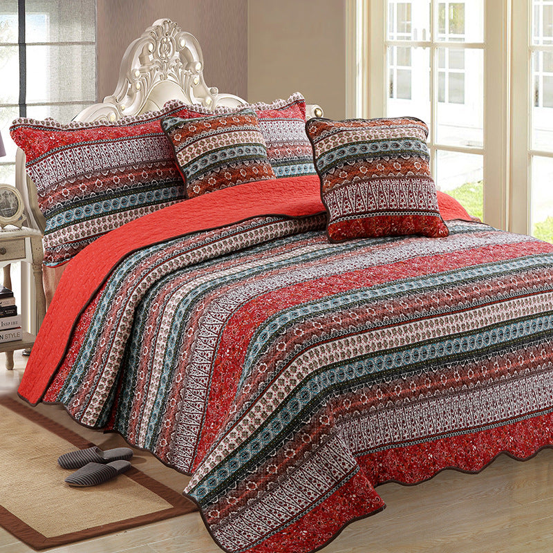 Ensemble de trois pièces de coton et lin style coton wash quilt