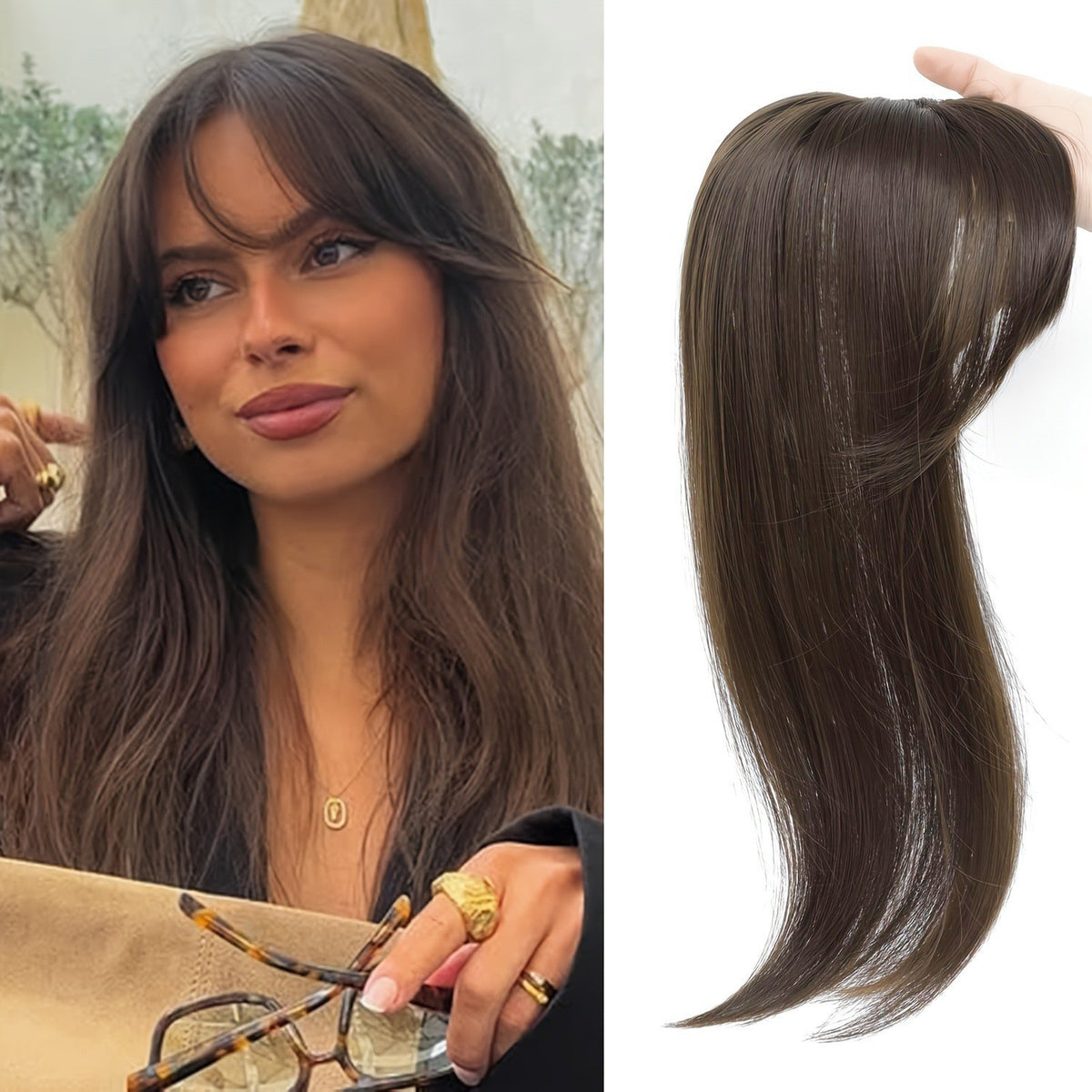 Ombre Figure-huit Bangs Fibre synthétique Long Curls