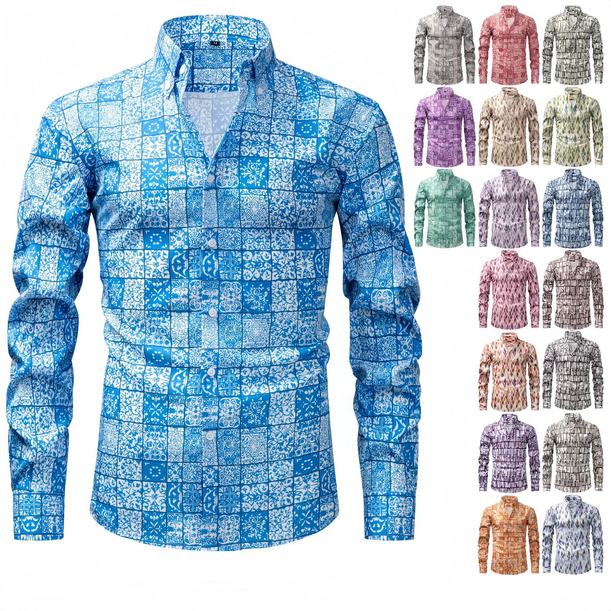 T-shirt pour homme à manches longues imprimé numérique à quatre voies Jiana