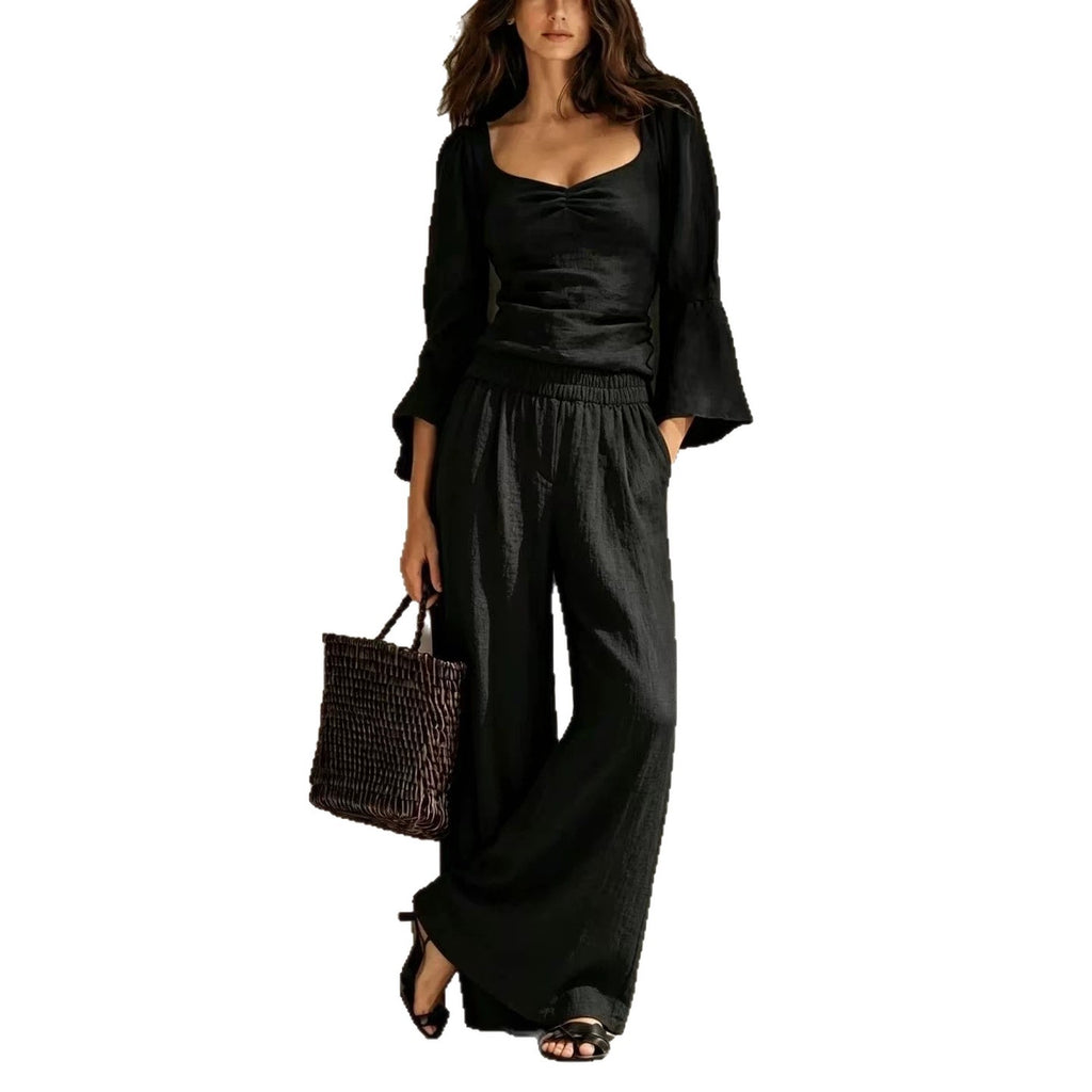 Pantalons élastiques et top set pour femmes