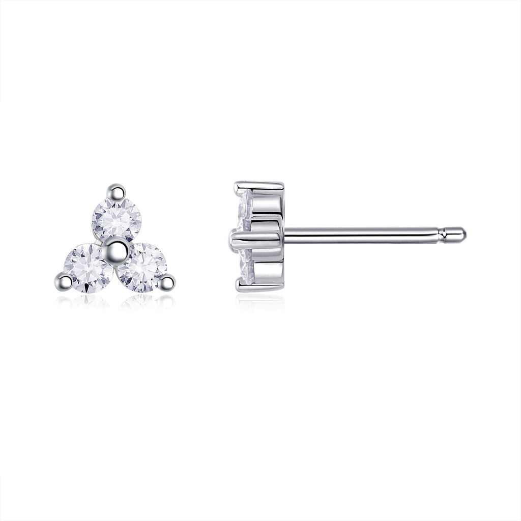 S925 Sterling Silver Trinity Stud Earrings