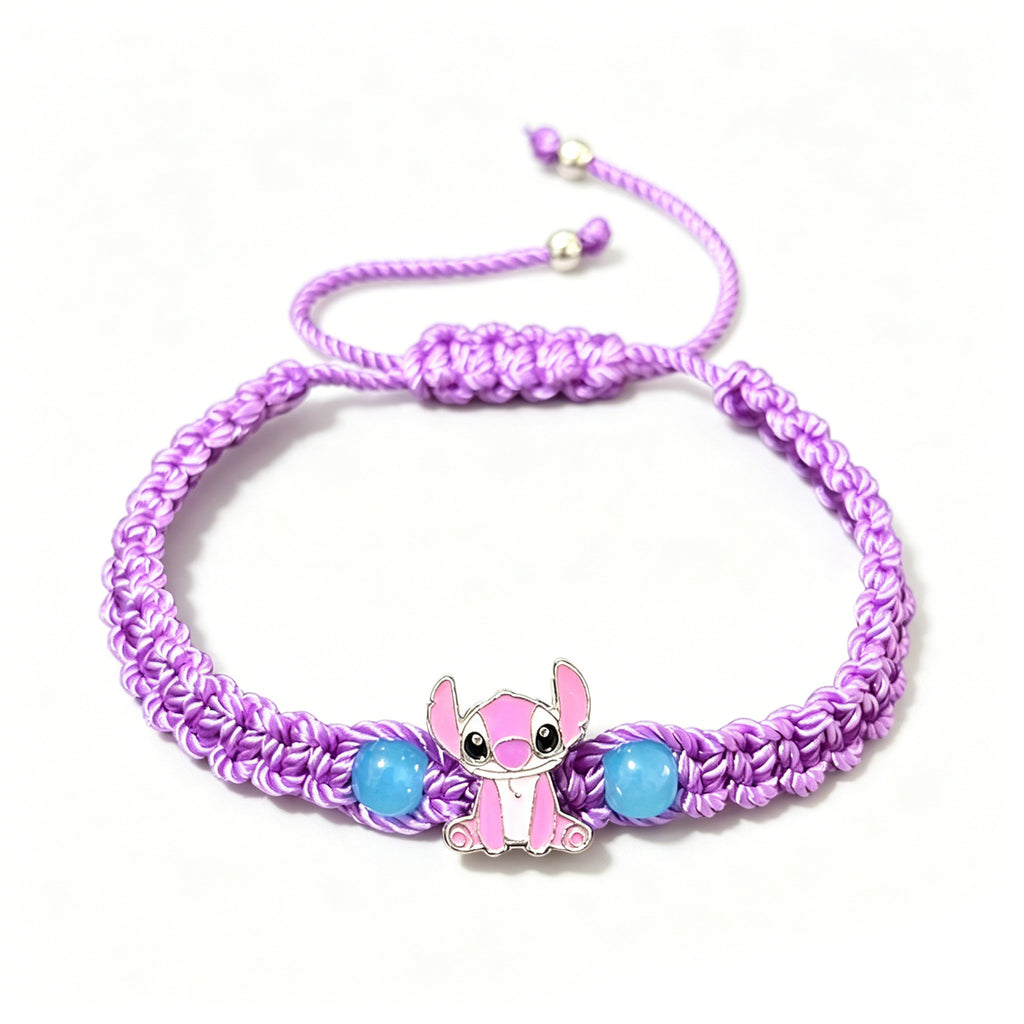 Bleu mignon Alien Cartoon caractère bracelet tissé à la main cordon tressé à la main pour un