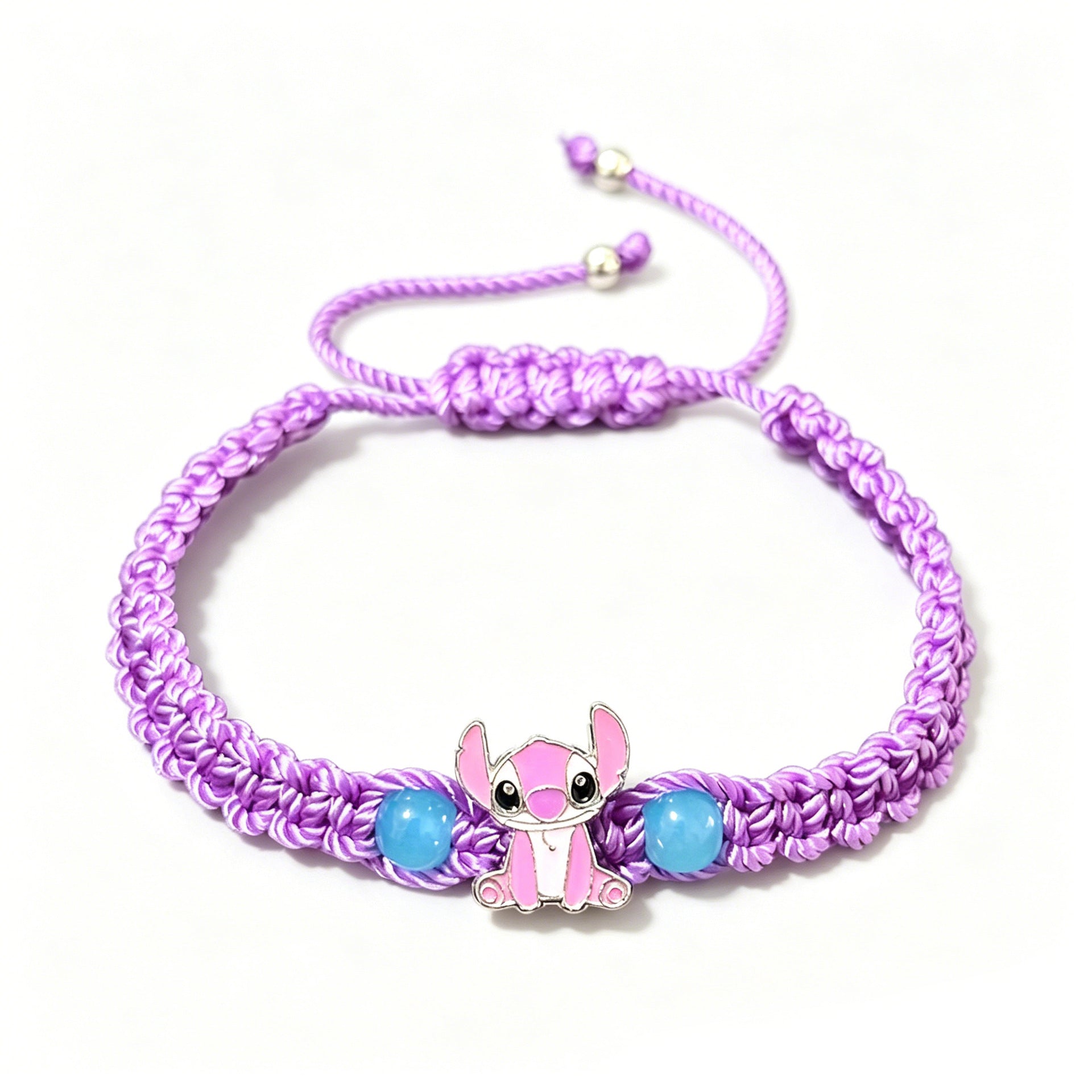 Bleu mignon Alien Cartoon caractère bracelet tissé à la main cordon tressé à la main pour un