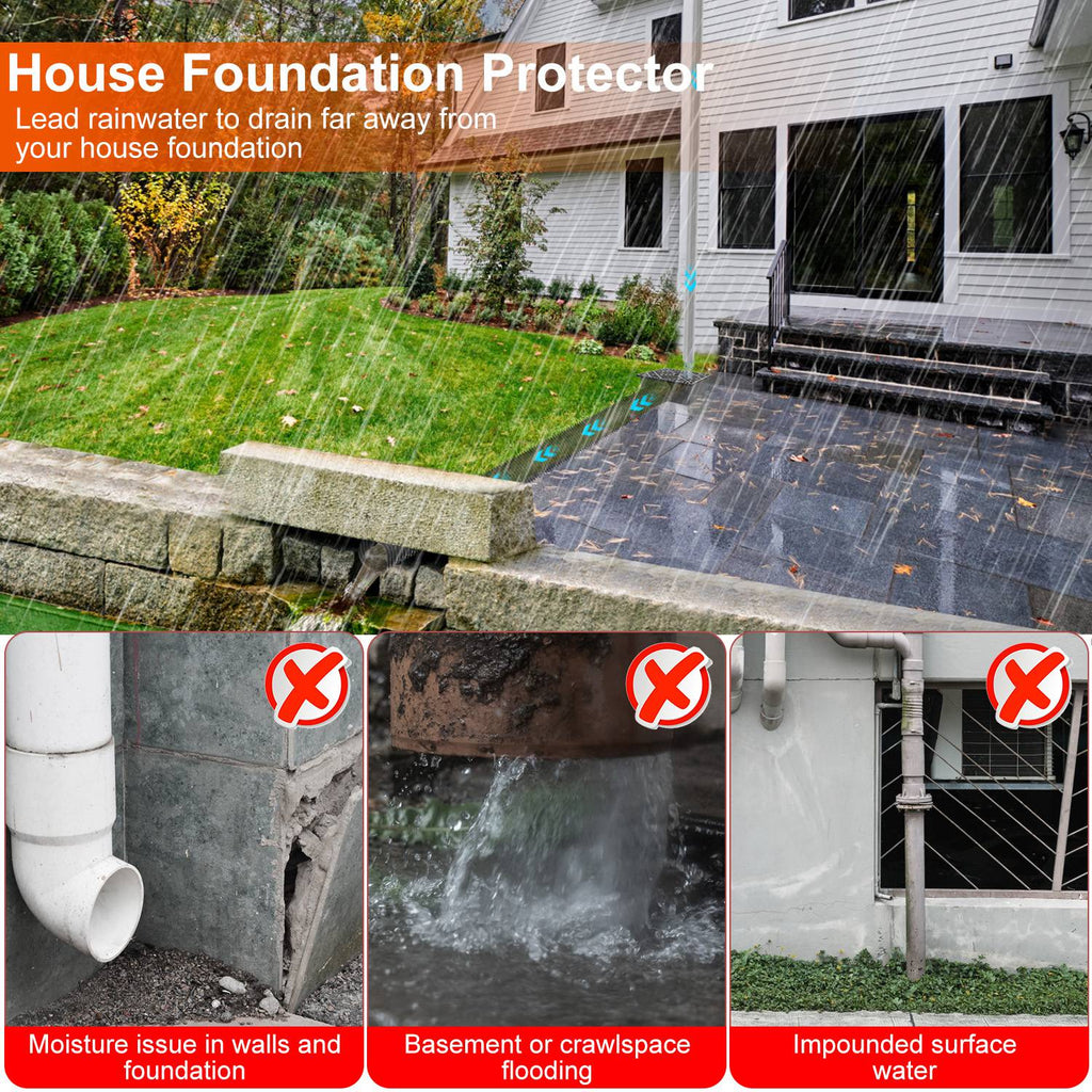 2Pcs Gutter Downspout Extension pour Printemps Été Accueil Innovation Faible Profil Pas de Digg profond