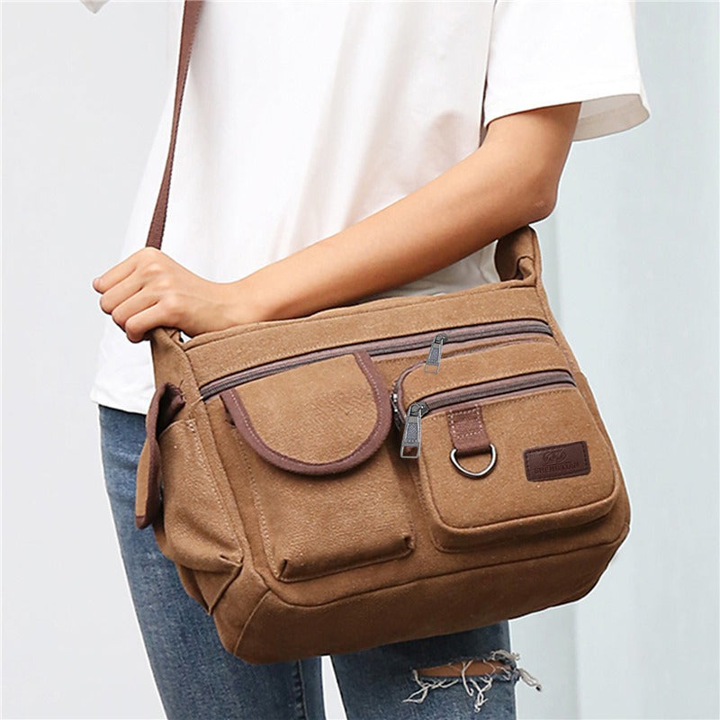 Sac en toile simple Sac à épaule pour corps croisés de grande capacité