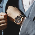 Montre en cuir lumineux Casual Business pour hommes
