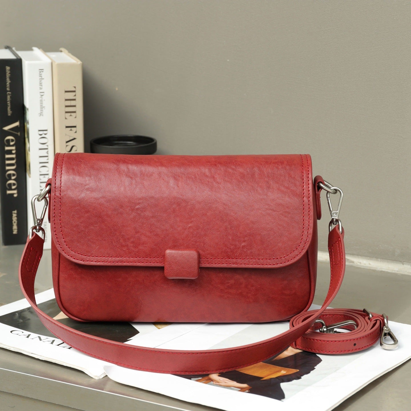 Sac en cuir véritable pour femmes Sac à épaule simple
