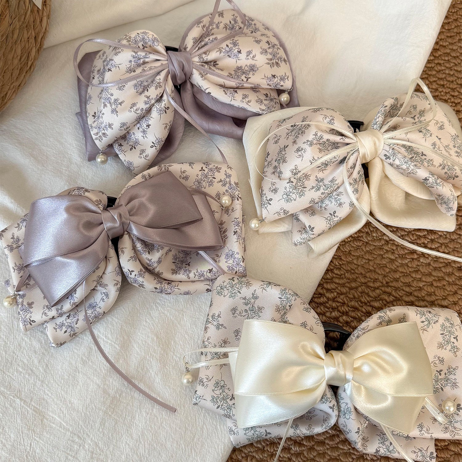 Ruban Bow cheveux Clip polyvalent doux et subtilement luxueux pour les femmes