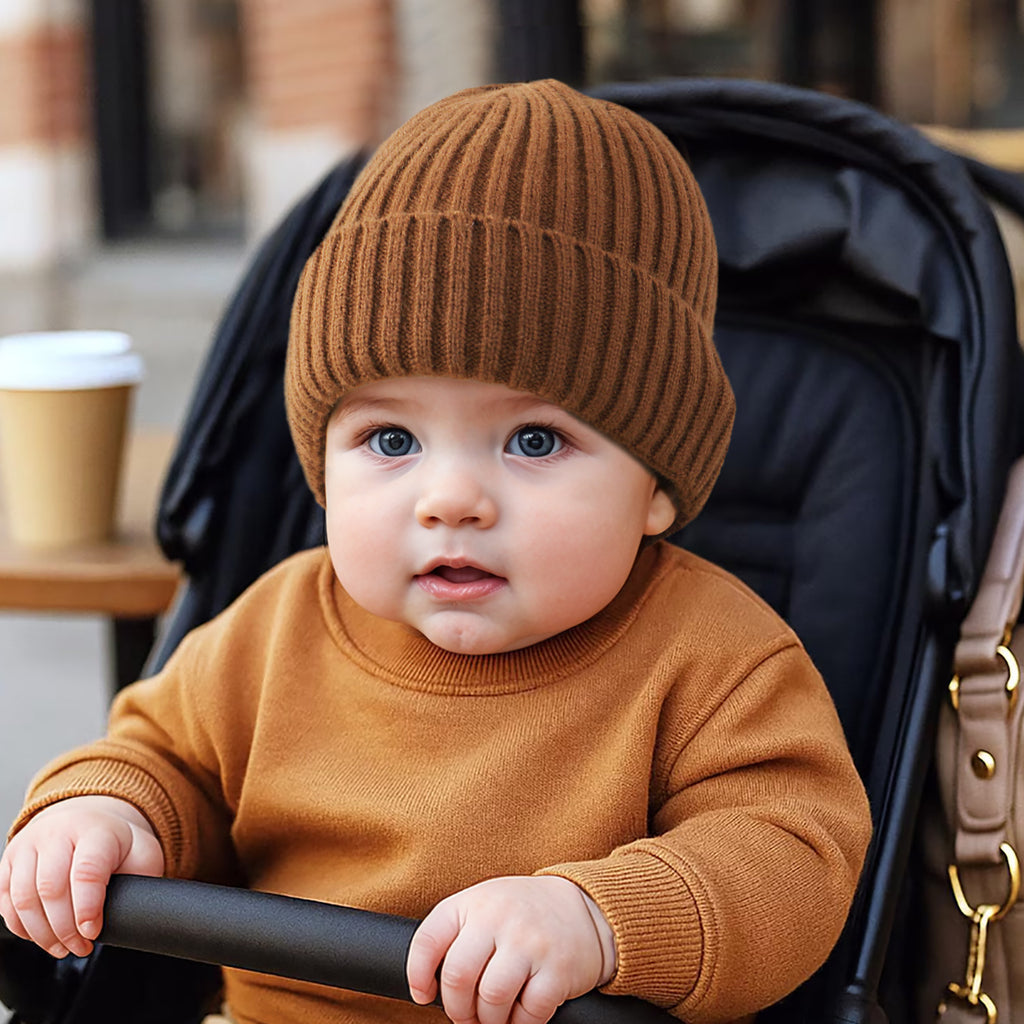 Bonnet en laine rayée de couleur solide pour protéger l'oreille chaude