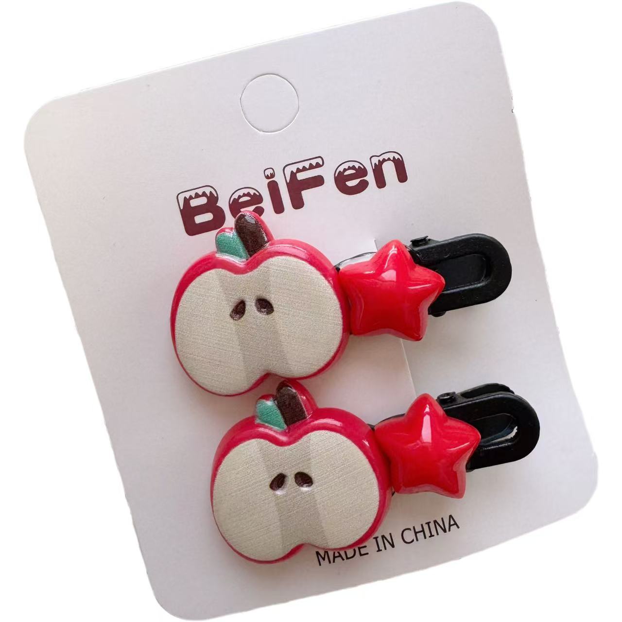 Cartoon créatif Apple et accessoires de coiffure Star avec thèmes de Noël et année