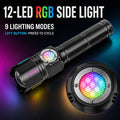 Laser blanc rechargeable affichage de batterie zoomable LED lampe de poche W5253A noir 2000LM Pour C