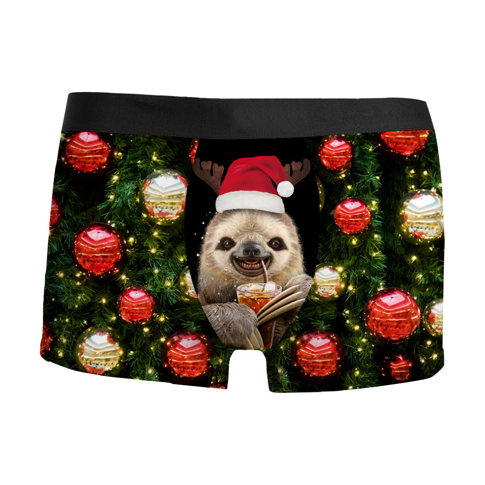 Sous-vêtements homme imprimé 3D de Noël respirant