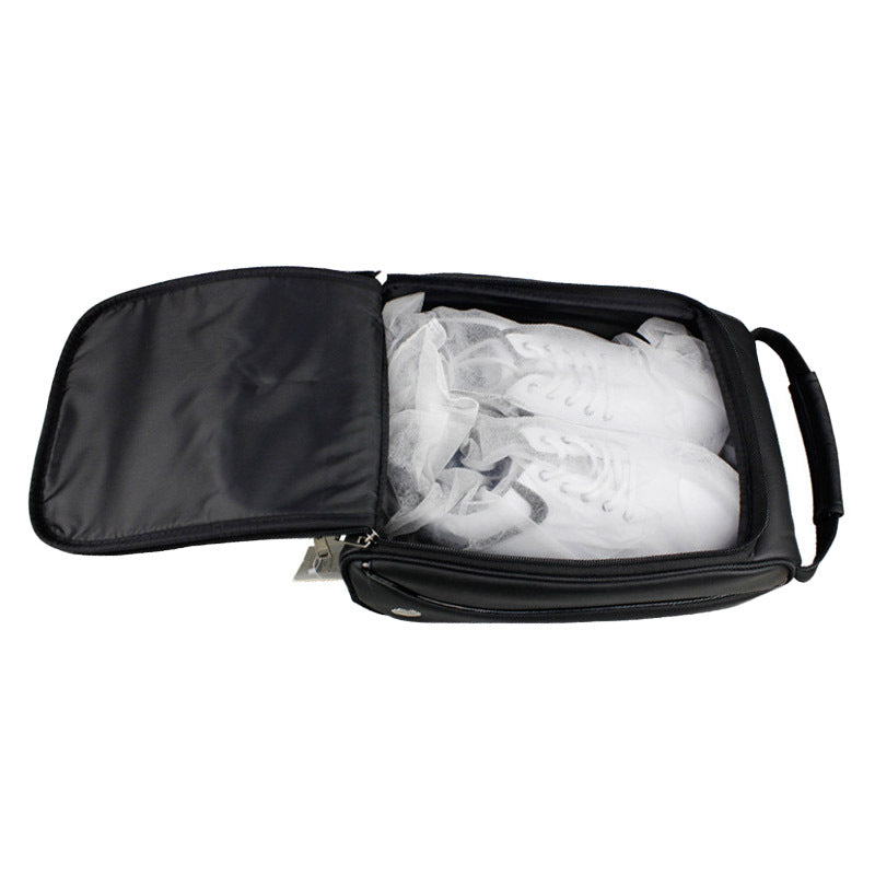 Crestgolf noir PU cuir imperméable sac de chaussures de golf