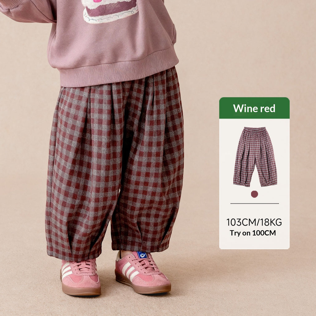 Plaid Mode Simple Confortable et Vintage Long Pantalons
