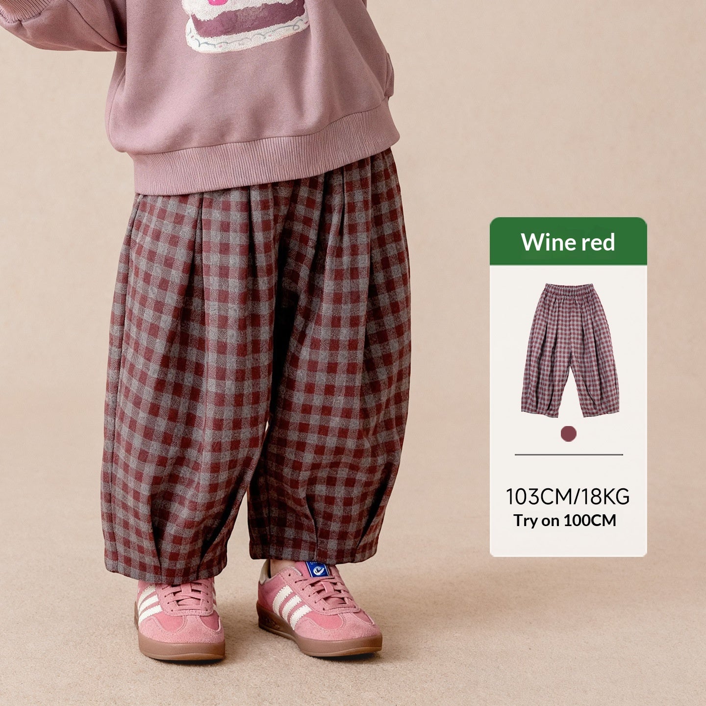 Plaid Mode Simple Confortable et Vintage Long Pantalons